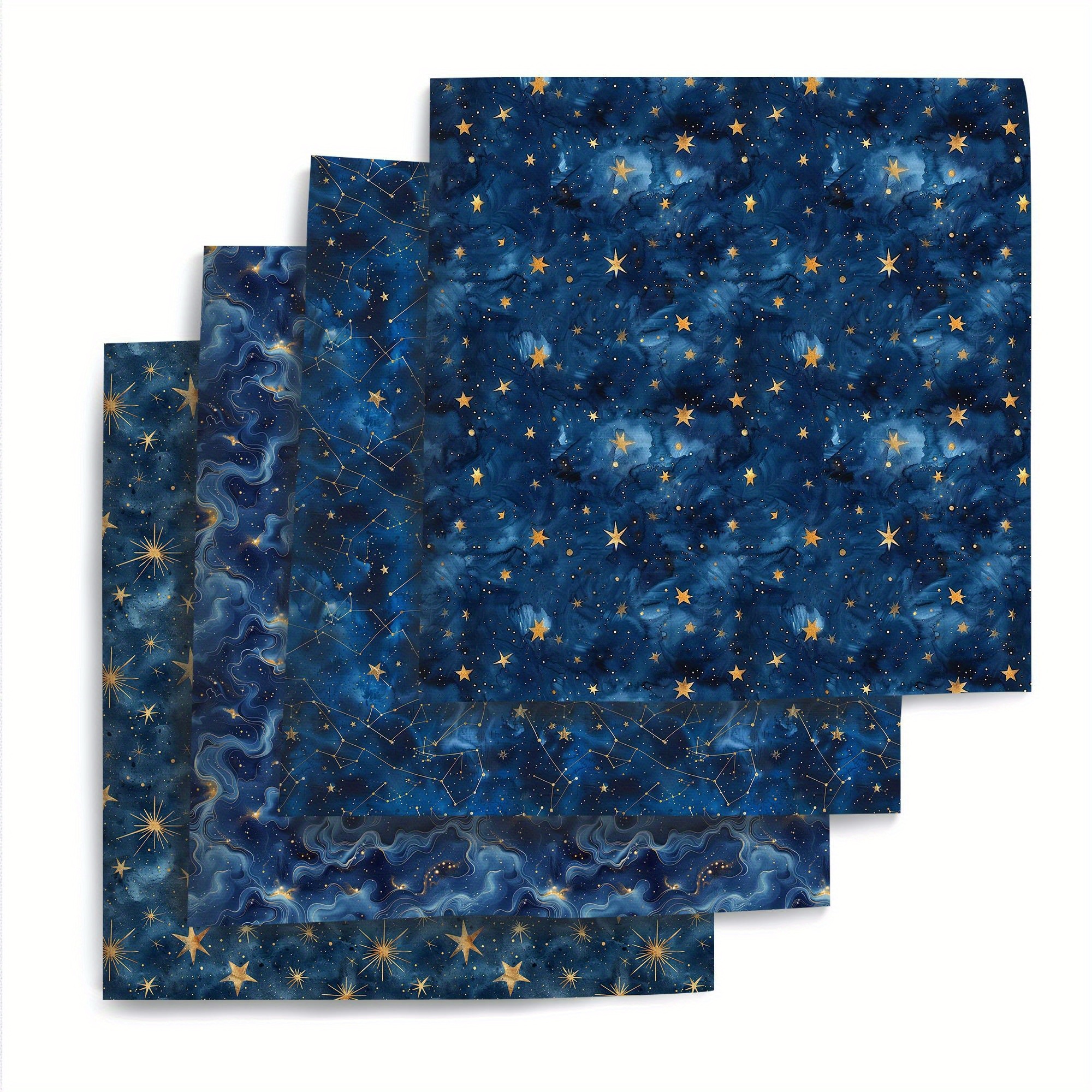 TEMU 4pcs/set 7.87x7.87 Inch (20x20 Cm) Planet Solar System Series Precut Quilting Fabric Fat Quarter Fabric Bundle, Polyester Quilting Squares For ,