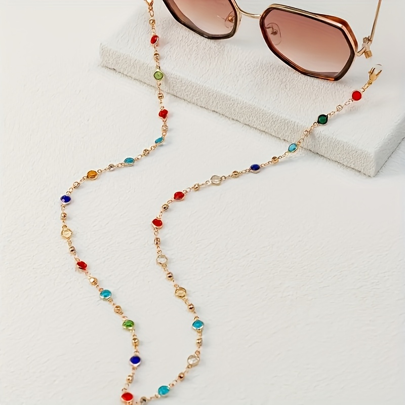 1pc Retro Style Colorful Glasses Chain Women's - And Glasses Retainer, Copper Material