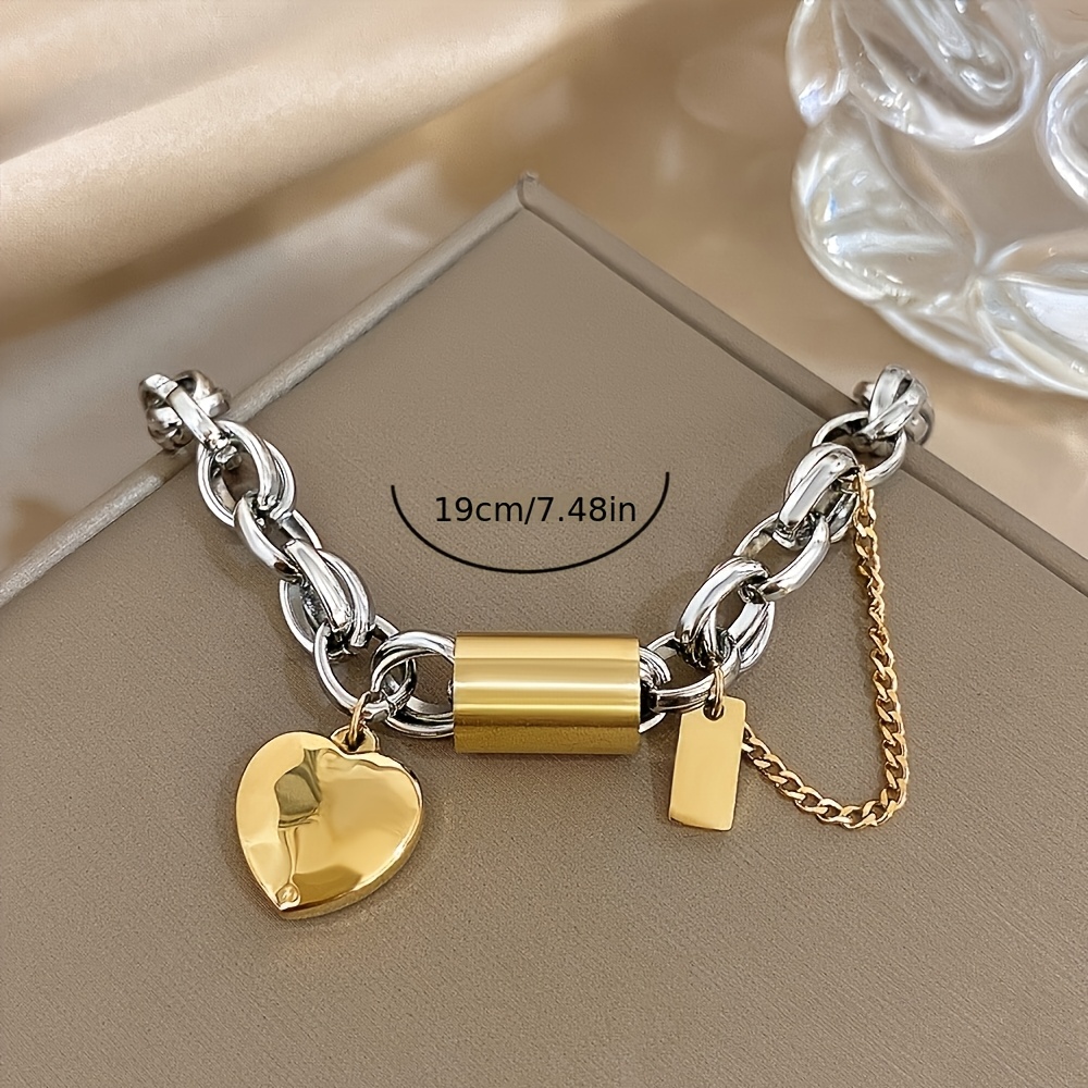 3pc Golden & Silvery Earring and Bangle Set, Romantic