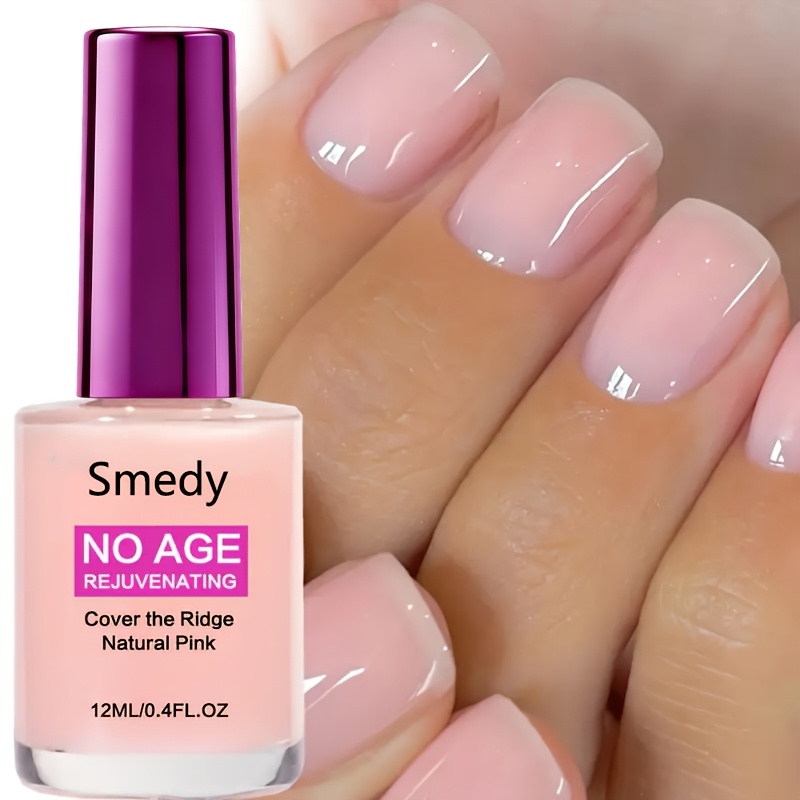 Transparent Jelly Natural Pink NO AGE Nail Strengthener, with a Jelly Texture That Is And Glossy, a Natural Nude Pink Shade, Dries Quickly, And Conceals Fine Lines on The Nails