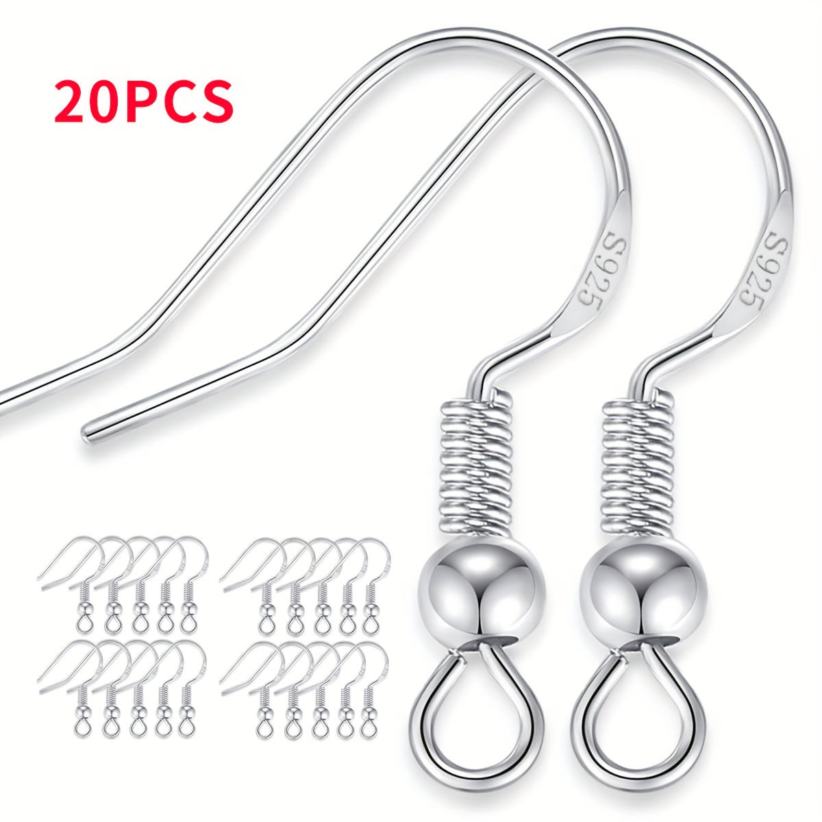 

Hypoallergenic 925 Sterling Silvery Fishhook Ear Wires - Diy Jewelry Making Supplies For Handcrafted Earrings