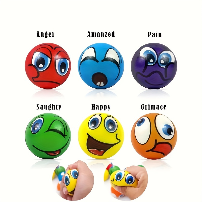 

6pcs Squeeze Toy Funny Ball, Training Funny Ball, Holiday Party Decoration Ball