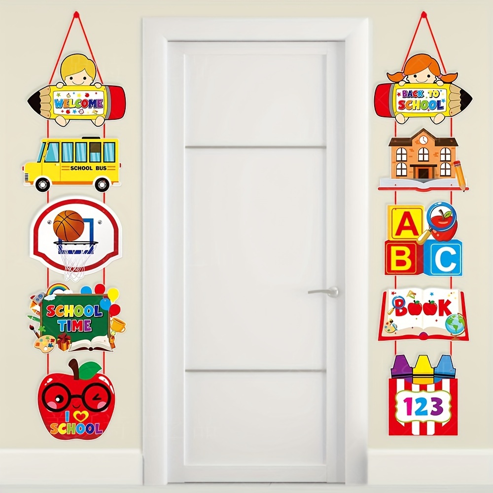 

1 Set Of School Season School Decoration Door Hanging Back To School Party Welcom Back To Schoo Door Width Pendant