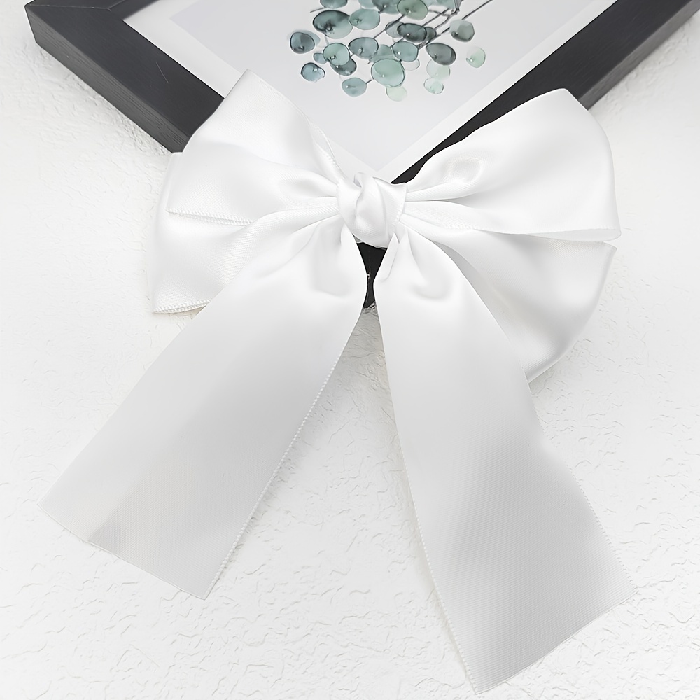 1pc Elegant Solid Color Ribbon Bowknot Shaped Hair Clips Decoration For Women And Daily Use