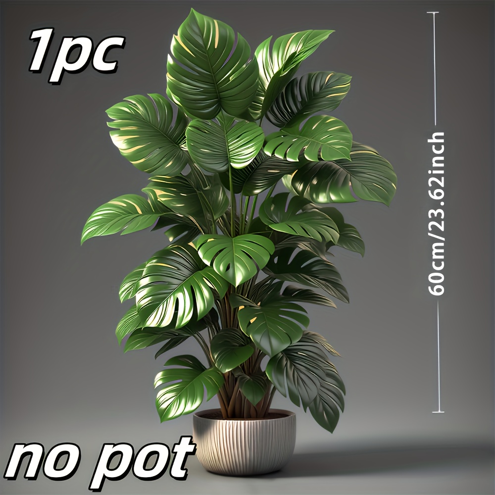 Een grote kunstmatige palmboom met weelderig blad - een realistische nepplant voor binnen en buiten