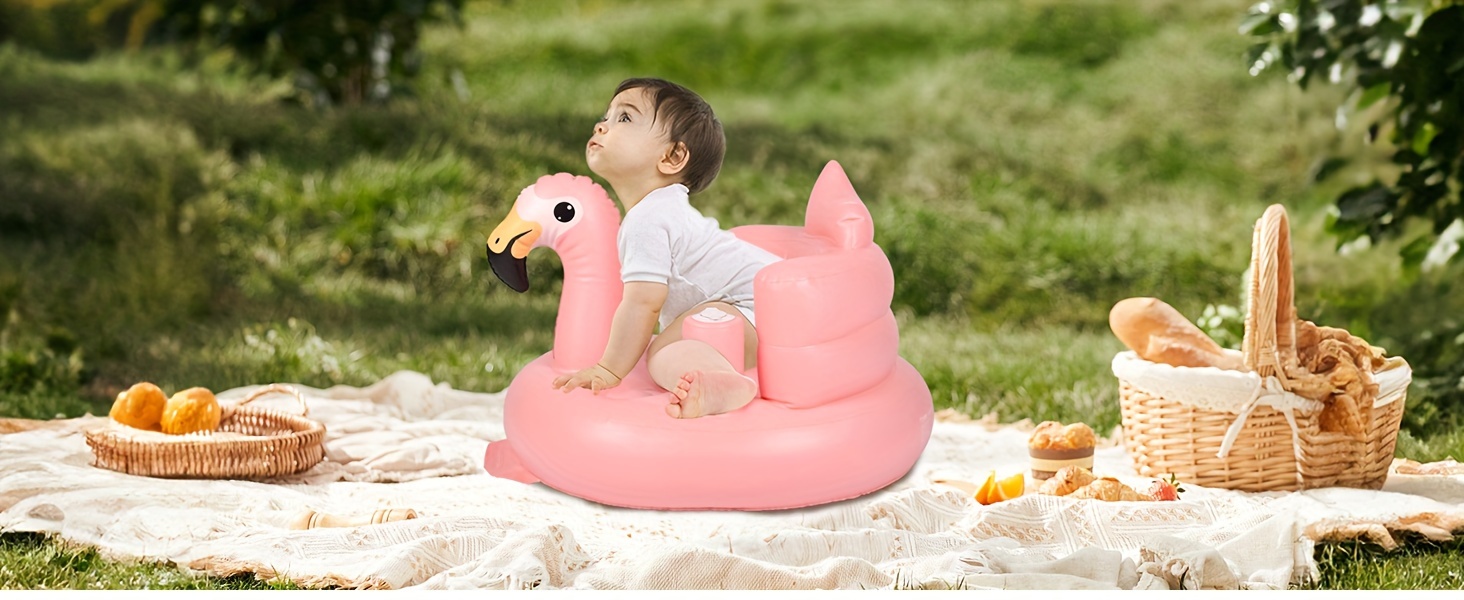   inflatable baby chair with built in air pump pvc baby floor seat support cushion portable toddler chair   sound suitable for 0 3 years old   white for home and travel details 0