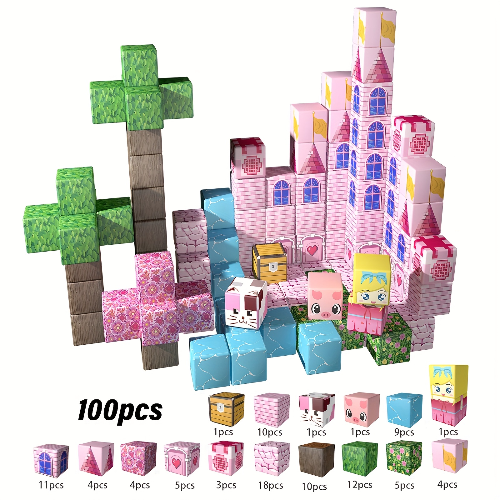 Magnetic Building Blocks Set, 200/100/64/48pcs for Creative Play