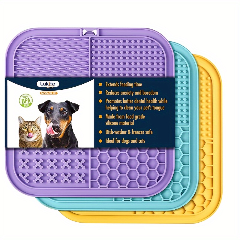 

Premium Silicone Lick Mat For Dogs & Cats With Suction Cup - , Boredom Reduction, Ideal For Bath Time