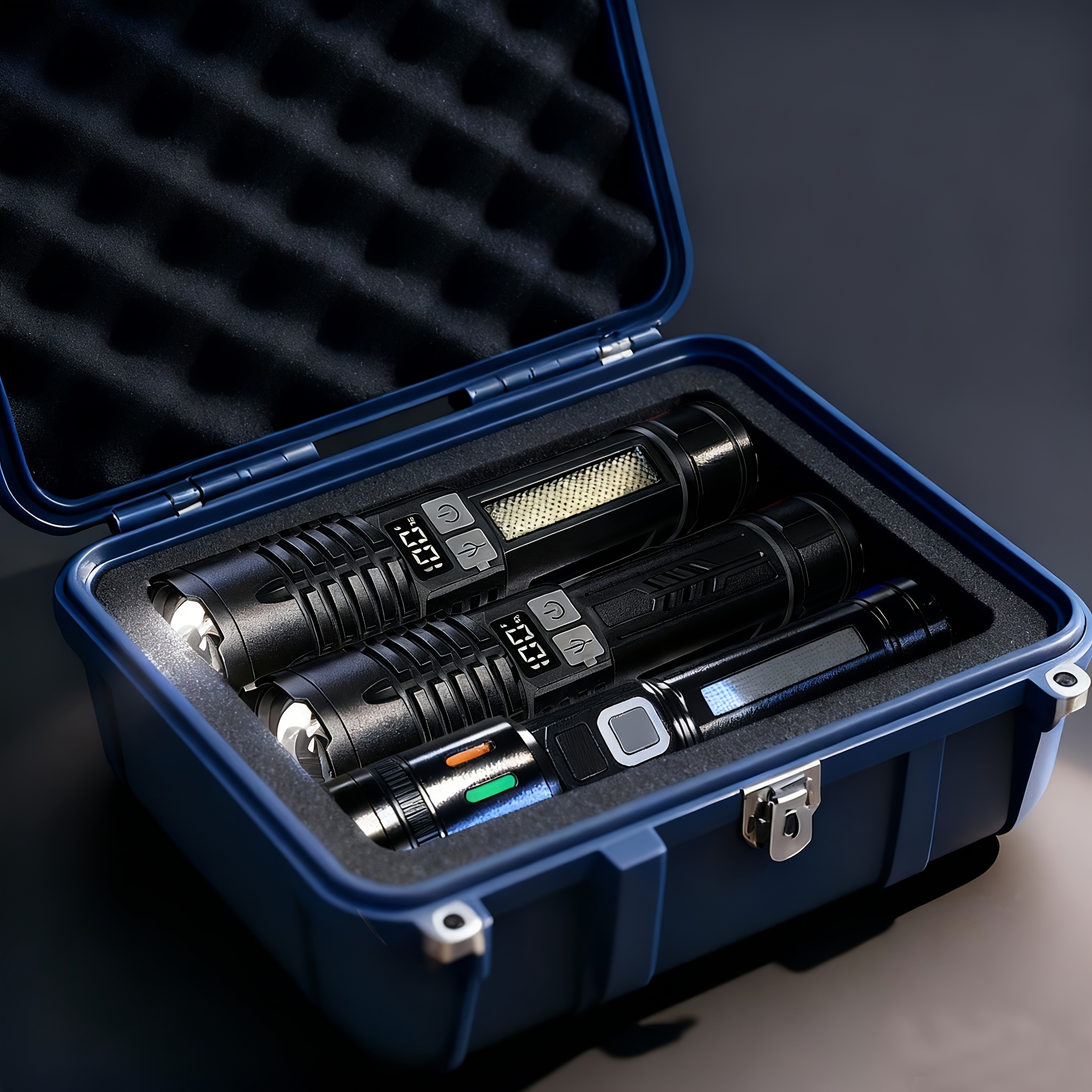 TEMU 1/2/3pcs Usb Rechargeable Torches With High Brightness, Extremely Bright Flashlight, 5 Adjustable With Lcd Digital Screen, Strong Handheld Led Lights For Emergencies And Camping