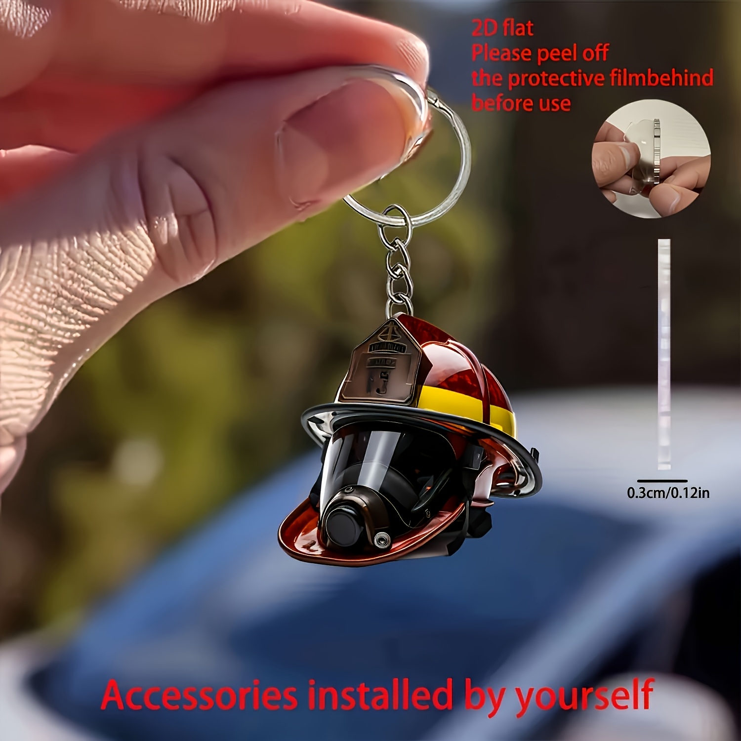 european and american firefighter keychain for men alloy fire
