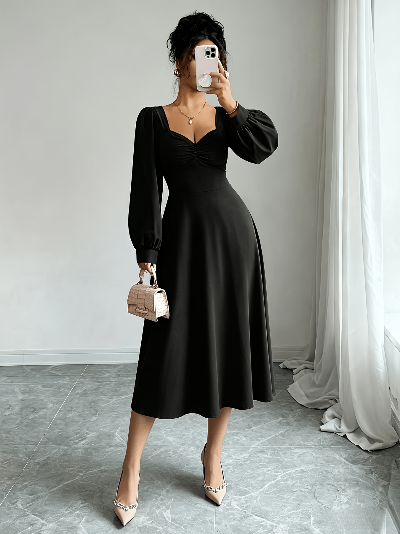 dinner dresses casual cocktail with sleeves sold on Temu United States Wedding guest dress Size:7 7/8 no-discount What Shirt to Wear making it suitable for
