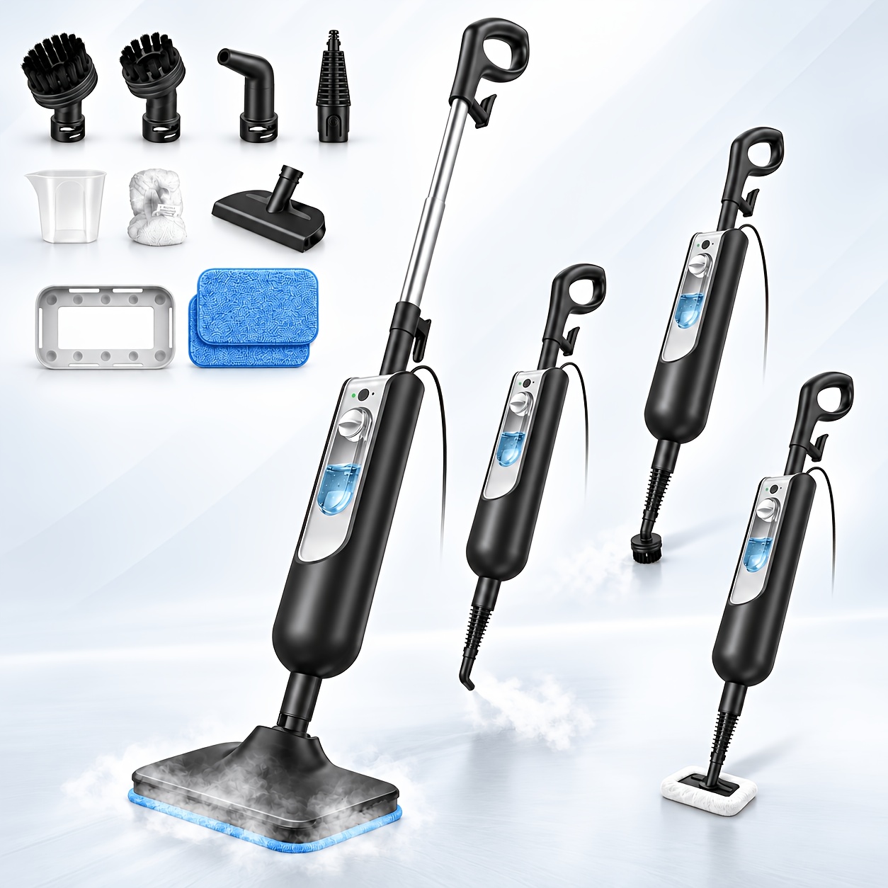 TEMU 10-in-1 Powerful Steam Mop, Multifunctional Steam Cleaner, Fast Heating, High-temperature Sterilization, Dissolves Grease, 18ft Extra-long Power