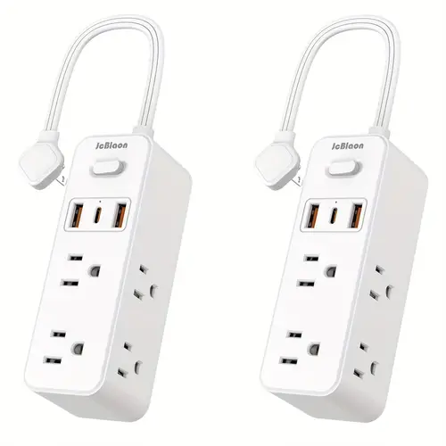9 in 1 small power strip with usb 0 5ft 15cm soft short extention cord 3 side design protector power strip 0 33 inch flat plug with multiple outlets 6 ac outlets 3 usb 2a 1c 1050j wall mounted dorm room home office college apartment essentials