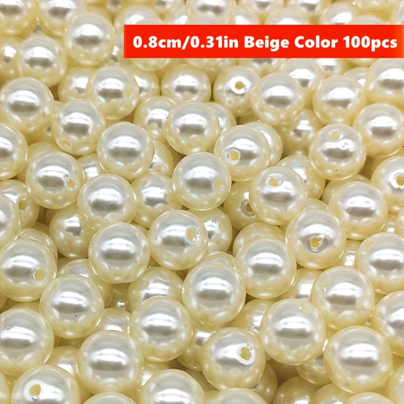 TEMU 4/5/6/8/10/12/14/16/18/20mm 500/300/200/100/60/30/20/10/10/5pcs Beige And White Round Beads With Spray Painted Color Straight Holes, Loose Beads