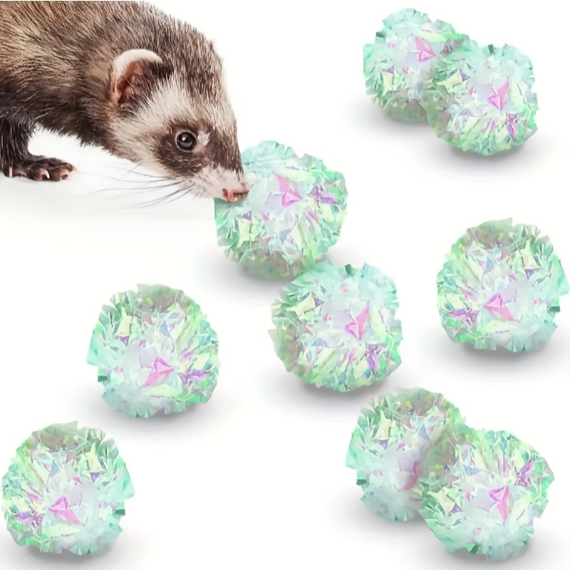 

16pcs Crinkle Mylar Balls, Reflective Pet Toys For Cats & Small Animals, Interactive Sound Crinkle Toys For & Exercise