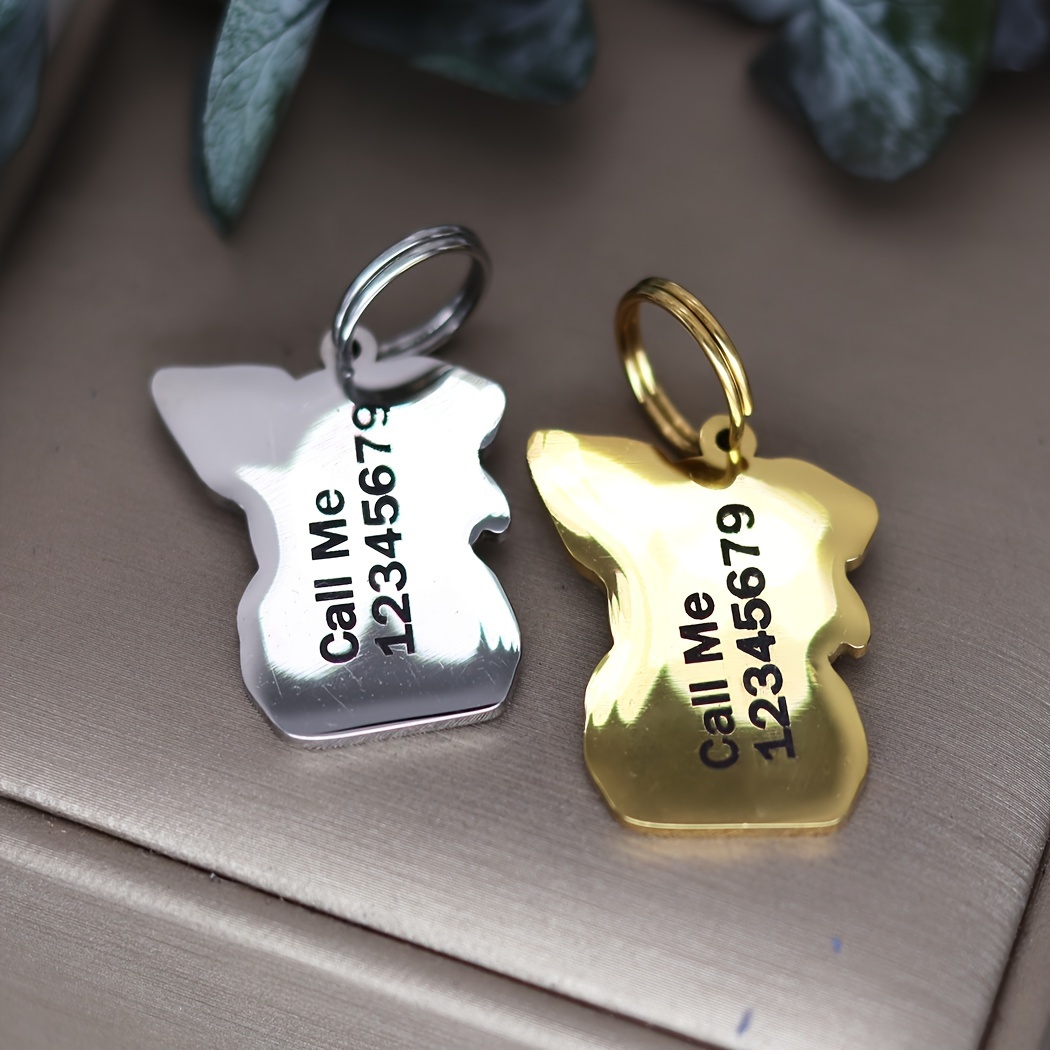 Custom Jack Russell Terrier Tag Keychain, Engraved Pet ID Tag