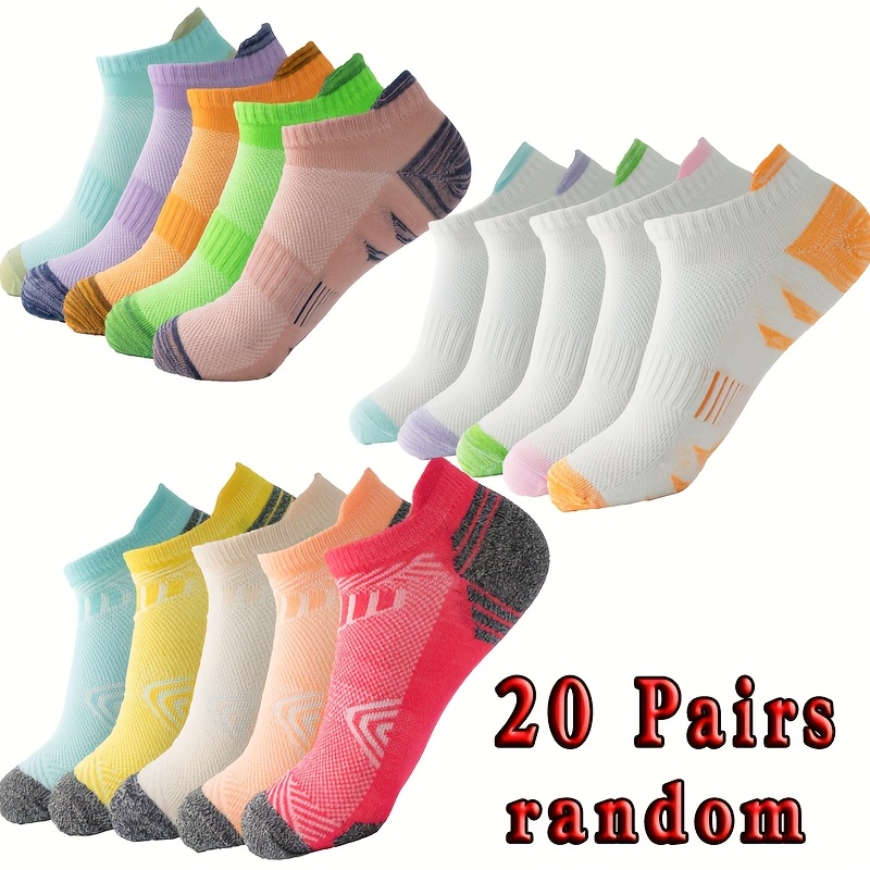 TEMU 10/-pair Women's Breathable Sports Socks, Colorful Low-cut Socks Suitable For Runners, Cyclists, , And Fitness Enthusiasts - Soft And Durable,