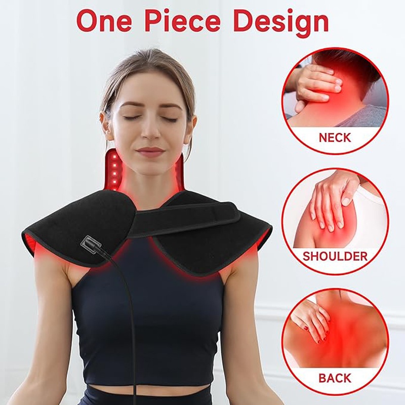 red infrared light neck shoulder heating red light   device for body upper back 660nm 850nm   led wearable wrap pad     muscle relaxing for women men at home Product details 2