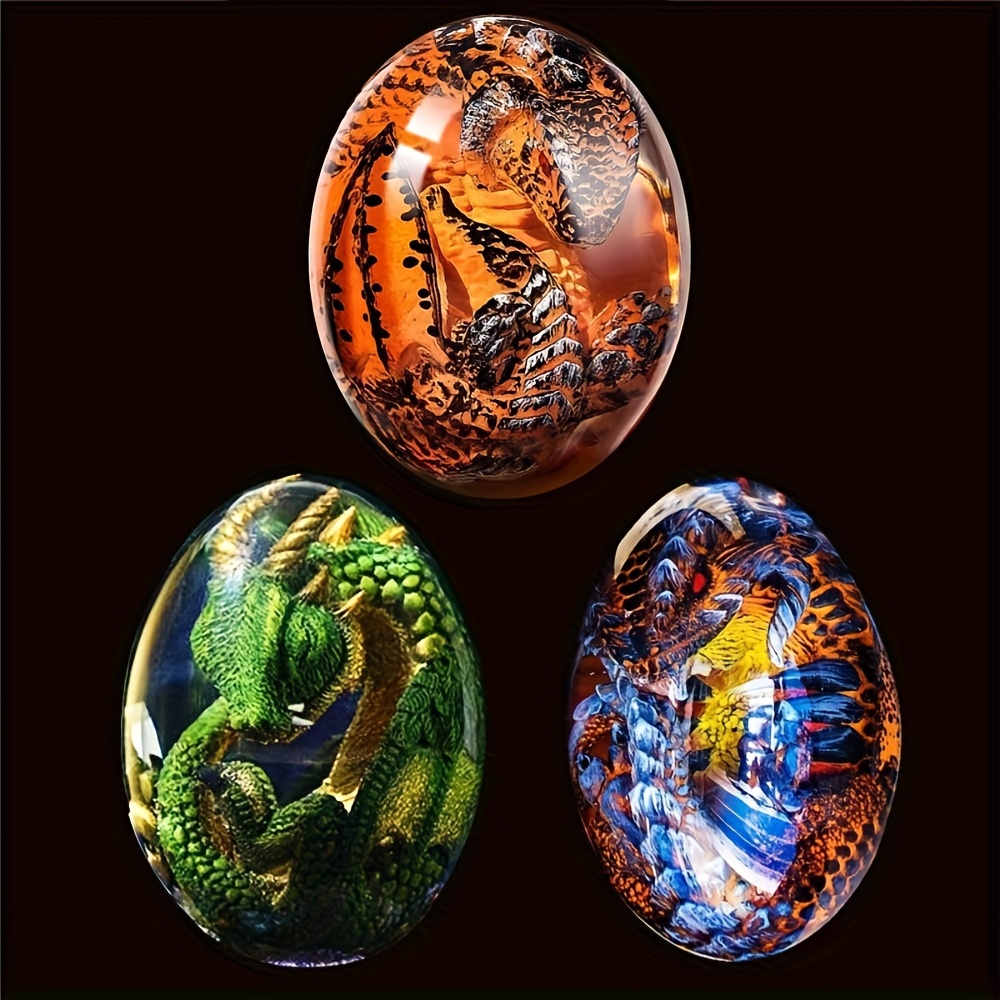 TEMU Crystal Transparent Resin Statue Dragon Egg Dinosaur Souvenir Decor Gift