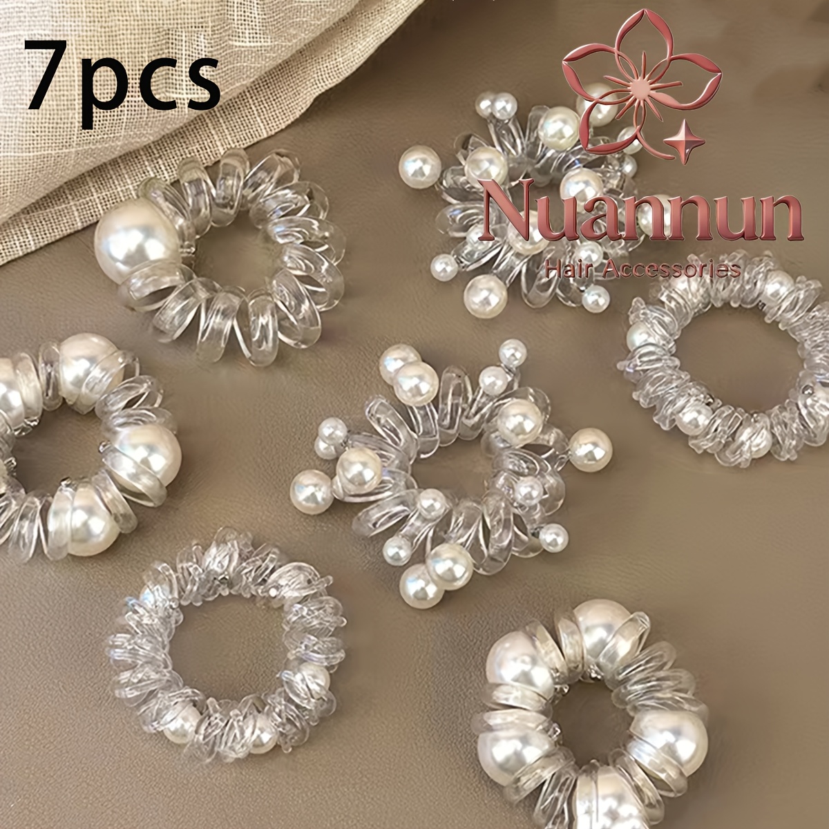 1/7pcs Telephone Cord Hair Ties, Seamless Head Ties, Bun Hair Accessories, Telephone Cord Hair Ties