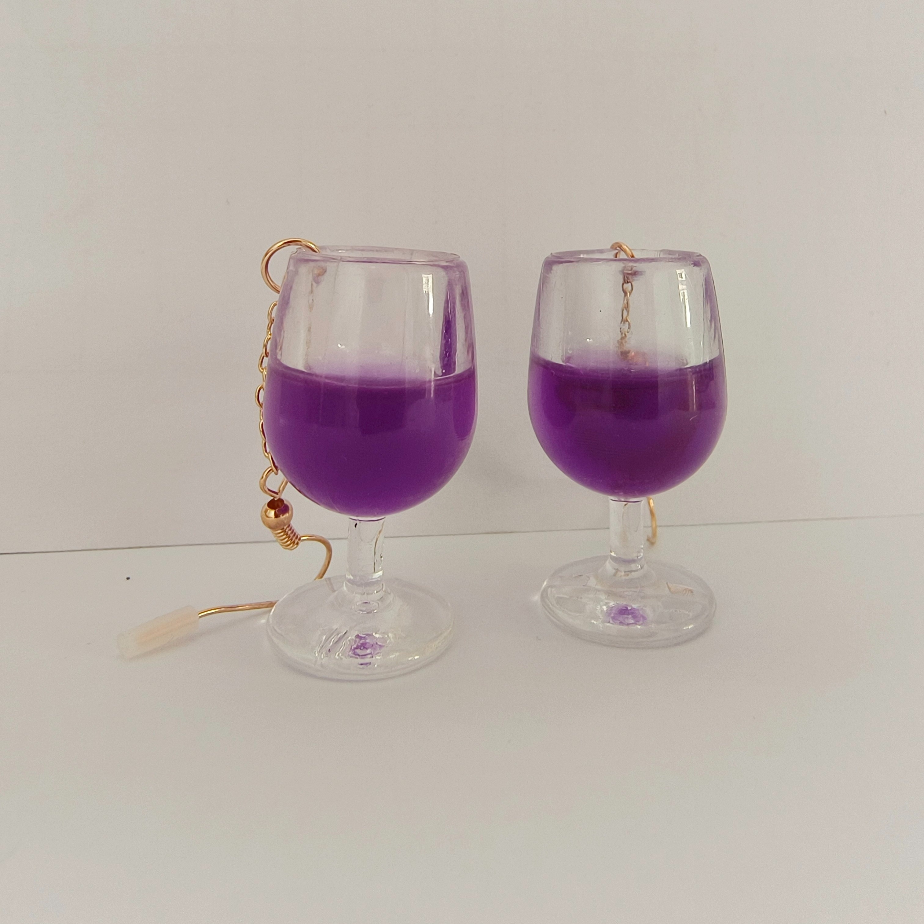 Dangle Earrings 14k Plated Wine Cup Pair Funny Party Accessories