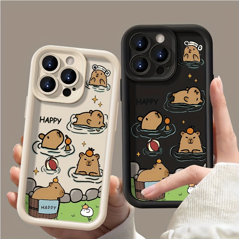 

Capybara Soft To Hold, High Quality Protective Phone Case, Suitable For /15/14/13/12/11/x/7/, Background, Protects The Camera Lens, Shockproof, Counter Slip, Lightweight, Tpu Material