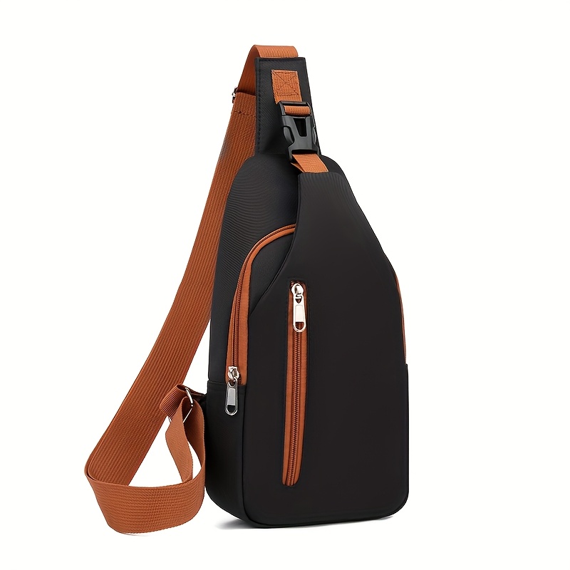 TEMU Fashionable Women's Chest Bag, High-quality Nylon Crossbody Bag, Lightweight Travel, Contrasting Color Chest Bag