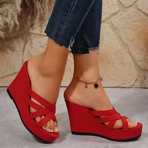 womens platform shoes with sexy crisscross straps comfortable wedge sandals with four straps