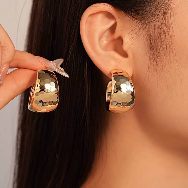 Image of 1 Pair Elegant Hoop Earrings - Minimalist -coated Suitable For Daily Wear, Parties, Travel, Beach, Music Festivals, Gift, Fashion Accessory For Vacations & Celebrations