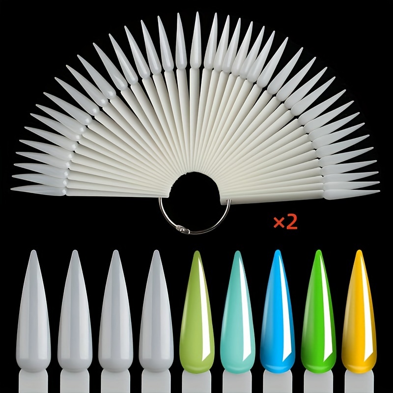 100pcs Of For Nail Polish Color Display Fan Boards For Practicing And Showcasing For Nail Art