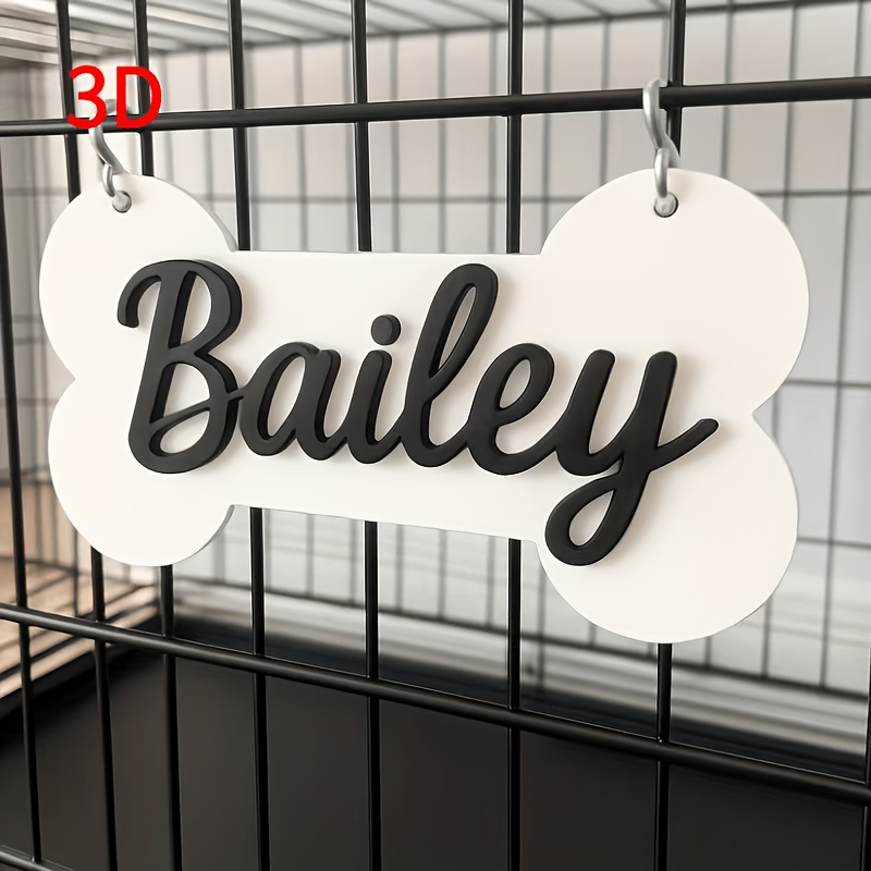 TEMU [2d Flat] 1pc Personalized Dog 3d Door , Custom Dog House Decoration, Custom Sign, Dog Bone Sign, Personalized Dog Gift, Gift For Him,