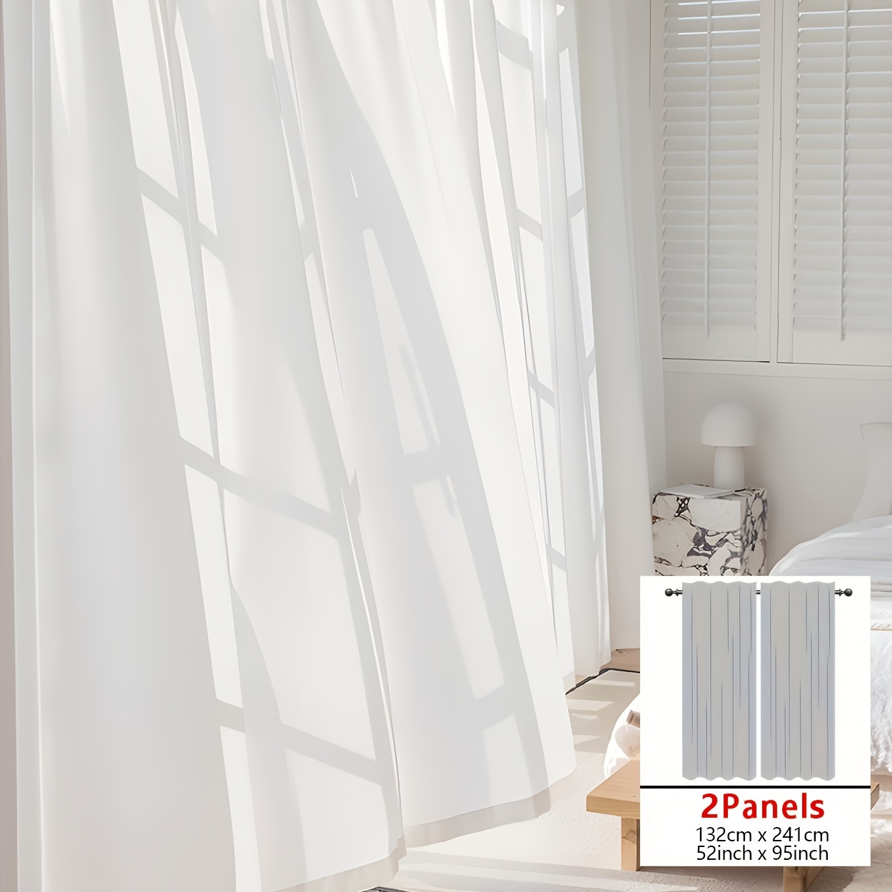 E-shop ./2 Stk. Lichtdurchlässiges und Anti-Haken Kronengarn, Top-Stangenmontage, angenehmes Handgefühl, glattes Garnvorhang, kratzfester Fenstergarn