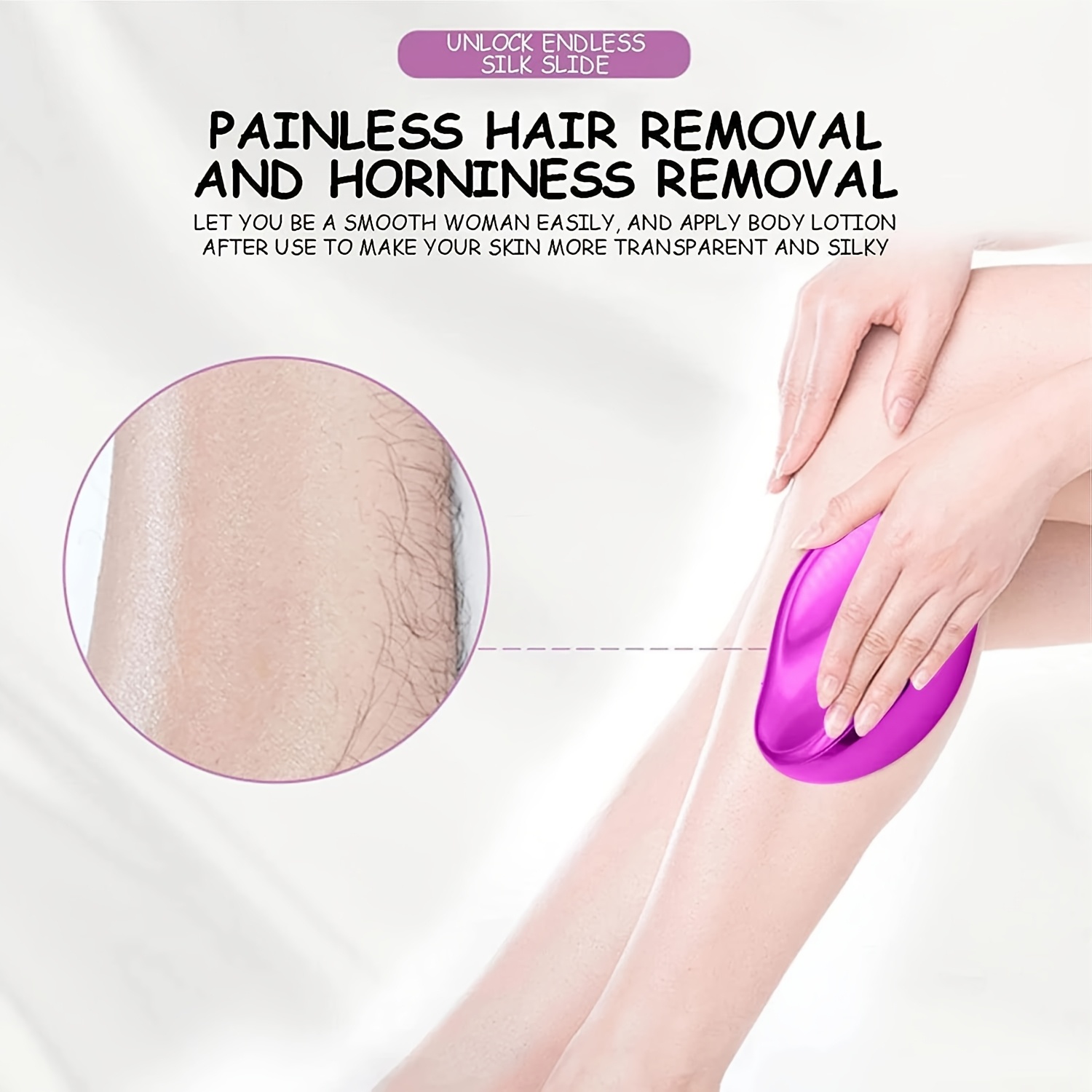 1pc Crystal Hair Eraser for Men & Women - Painless Exfoliation, Reusable & Waterproof Hair Removal Tool in Blue/Pink/Golden-Beige for Smooth Back, Arms, Legs, Hair Remover