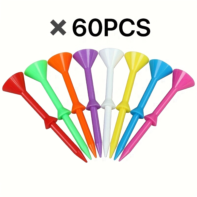 TEMU Clous de limite de coupe de golf, lot de 40/60 pièces, caniveaux de balle en plastique, durables, à faible résistance, multicolores en option,
