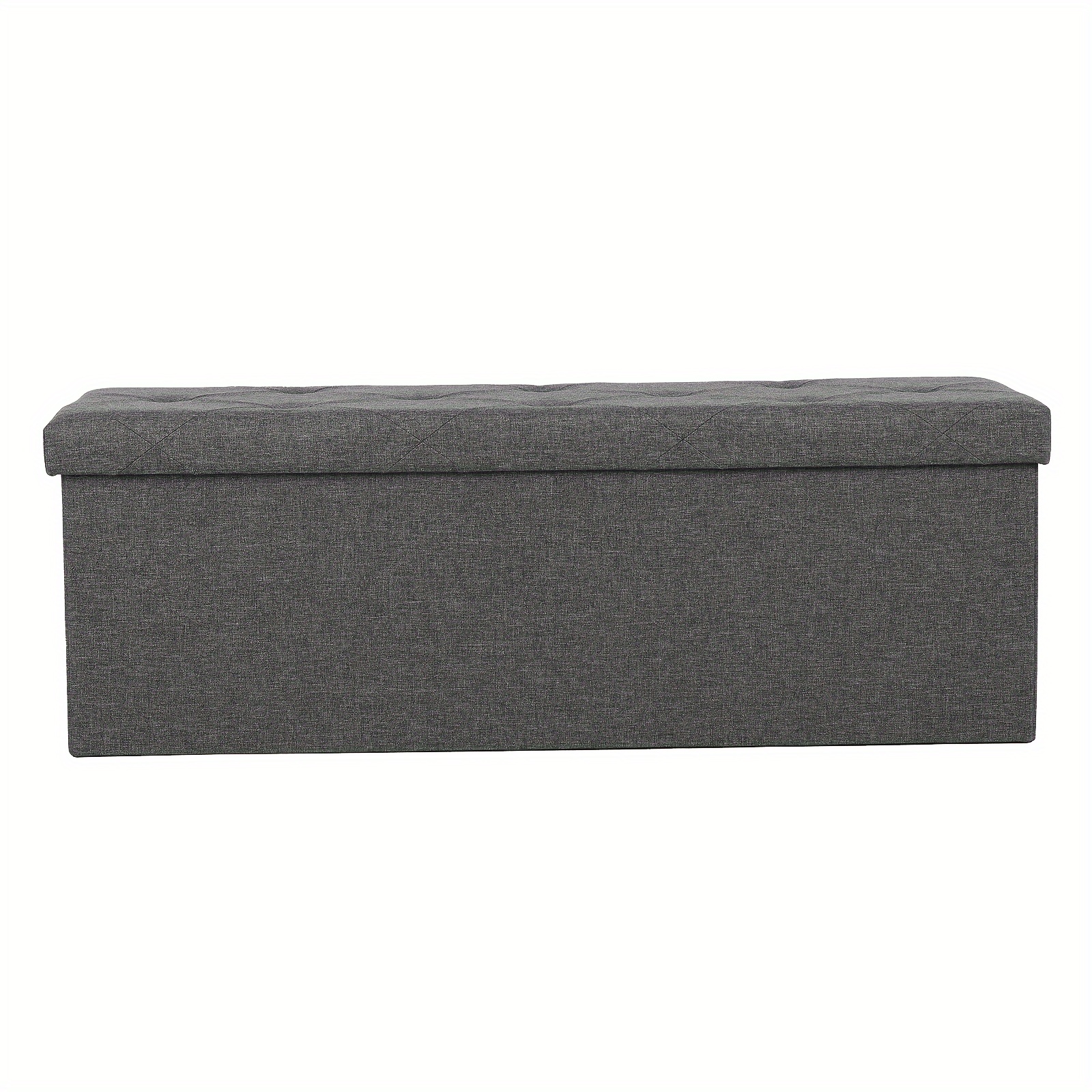 

Folding Storage Ottoman Bench, Foot Rest Stools, End Of Bed Storage Bench Large Storage, 2 Size, Grey