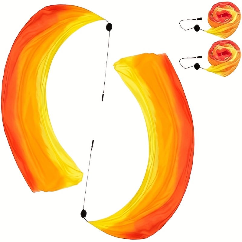 2pcs Poi Balls With Colorful Flowing Streamers - Multicolor (,,,,) For Belly Dance Performances, Hoop Practice & Dance Routines - Poi For All Dancers, No /