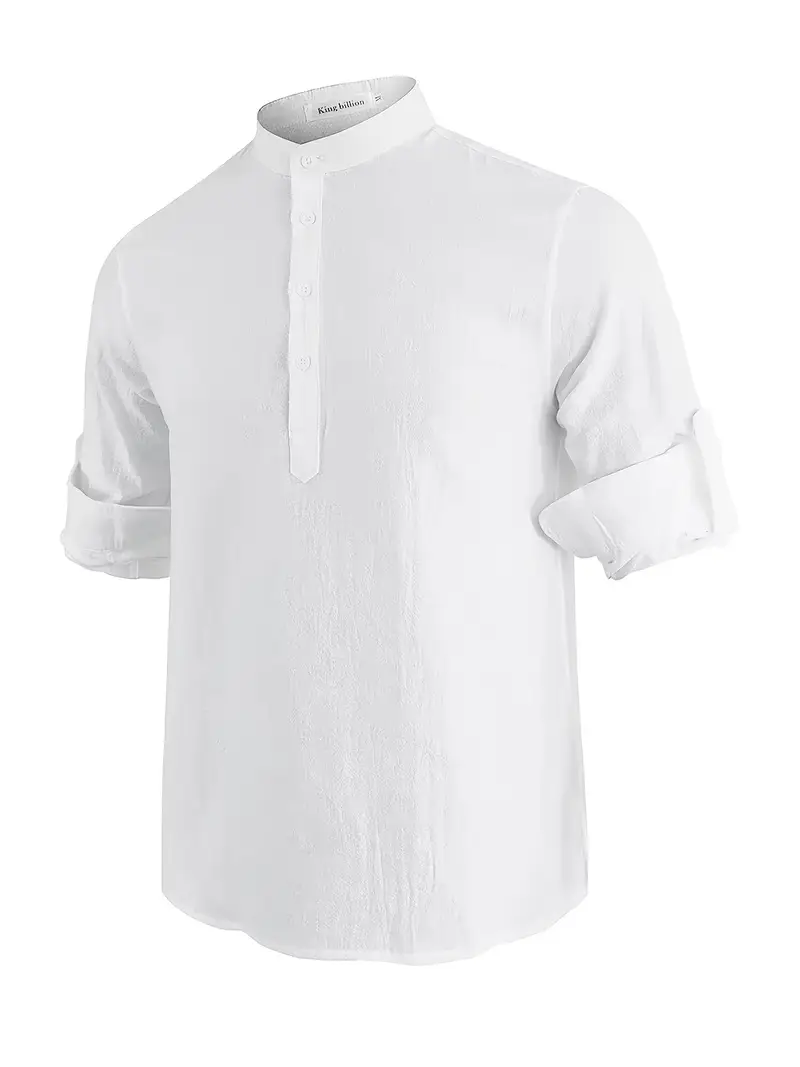 ανδρικό καθημερινό βαμβακερό λινό πουκάμισο με μακριά μανίκια - καλοκαιρινό μονόχρωμο με στάμπα γιακάς, διαπνέον & ελαφρύ, διαθέσιμο σε μεγάλα μεγέθη, μαύρο λεπτομέρειες 16