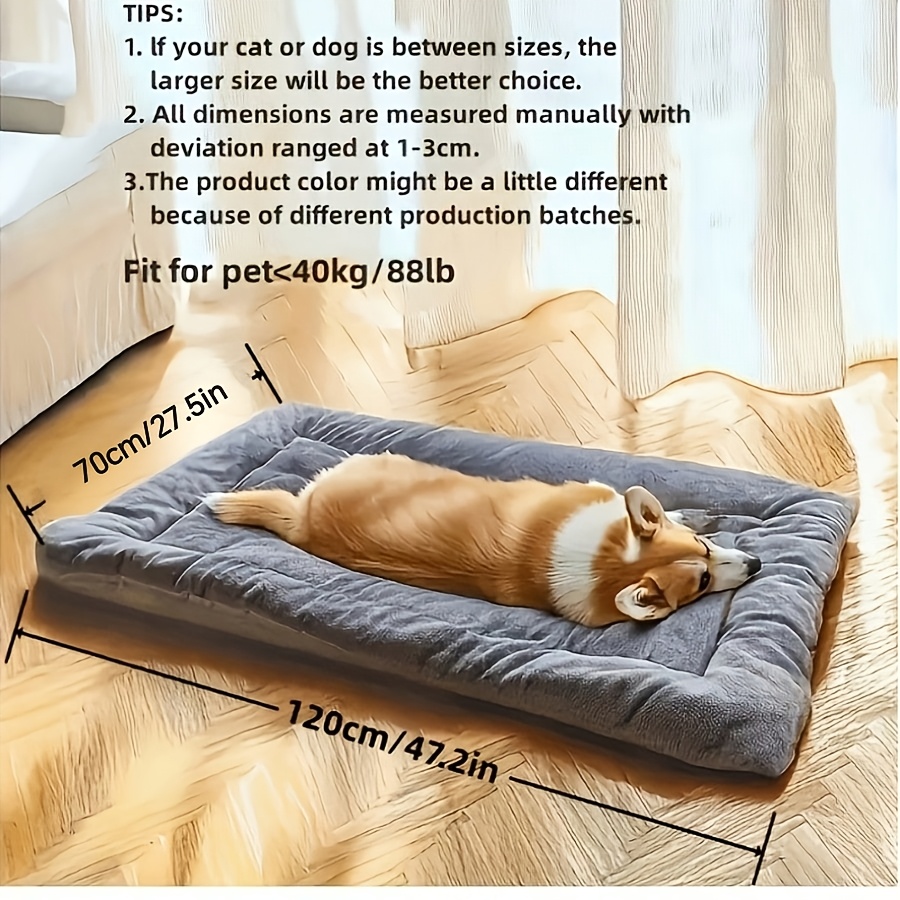 TEMU ( Delivery) Oversized Plush Dog Bed Sofa, Cat Bed And Dog Crate Mat. Thickened Polyester Pet Pad, Suitable For Small, Medium And Large Cats And