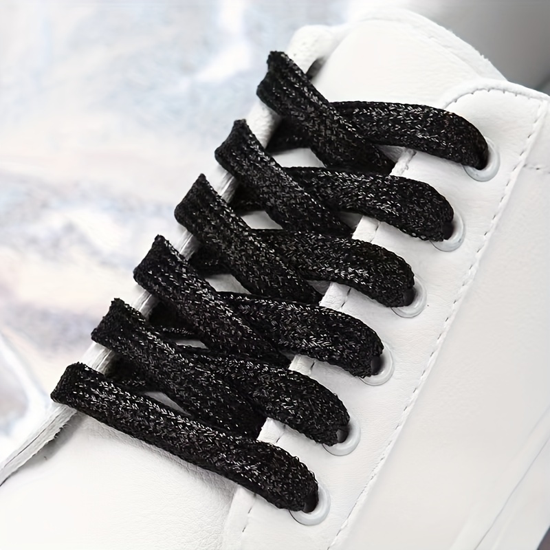 Glitzer-Schnürsenkel Flach – 130 Cm, Gold, Aus Polyester, Für Sneaker & Sportschuhe