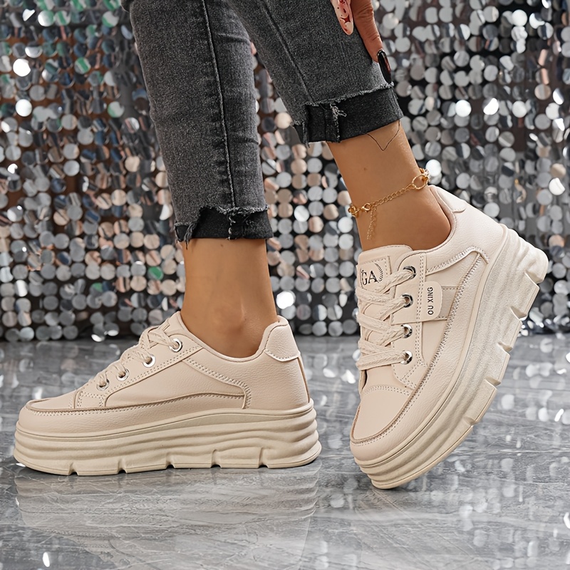 Auoe Women's Casual Athletic Shoes with Thick Sole