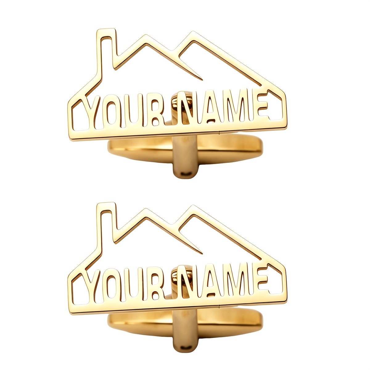 Personalized Engraved House Frame Cufflinks for Men