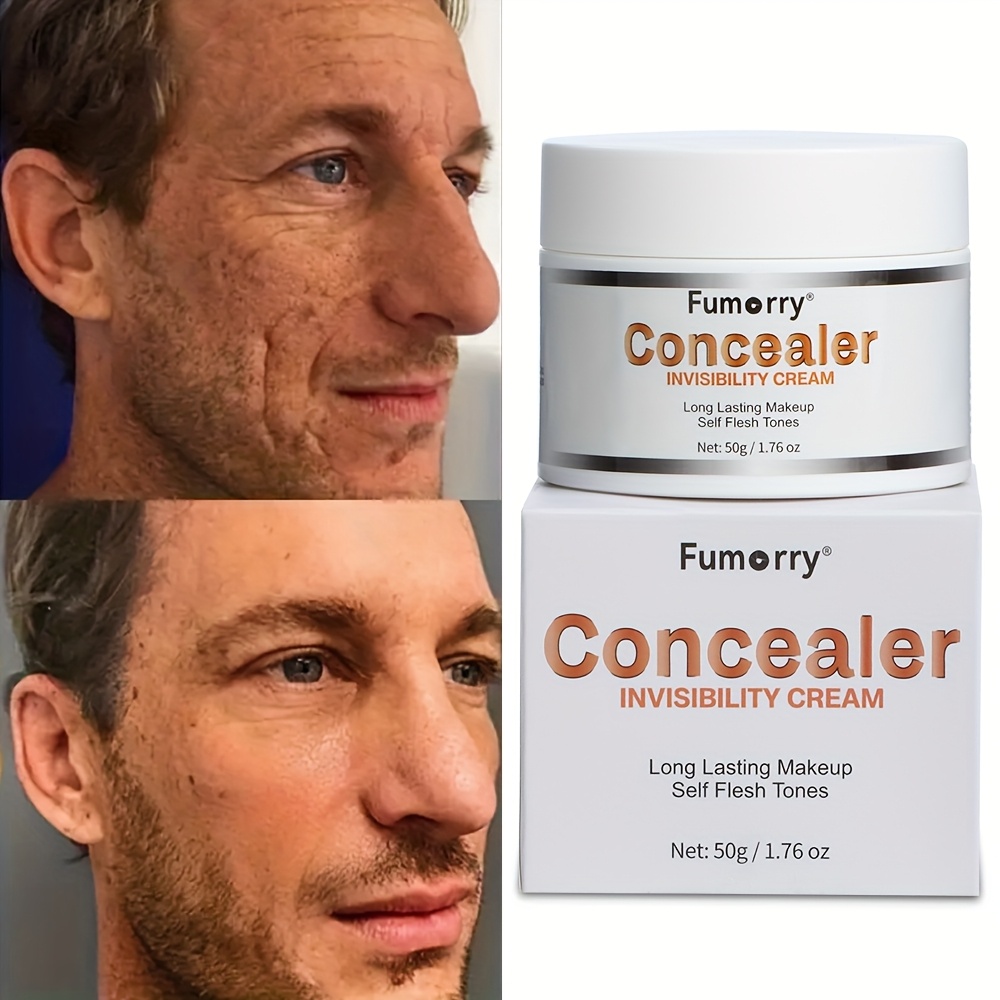 Men's Moisturizer Concealer Cream - Lightweight Texture, Light And Not Sticky, Covers Facial Defects - Creates A Natural Bright Complexion, Hides Pores & Evens Skin Tone, Easy to Clean, Fumorry - Image 2
