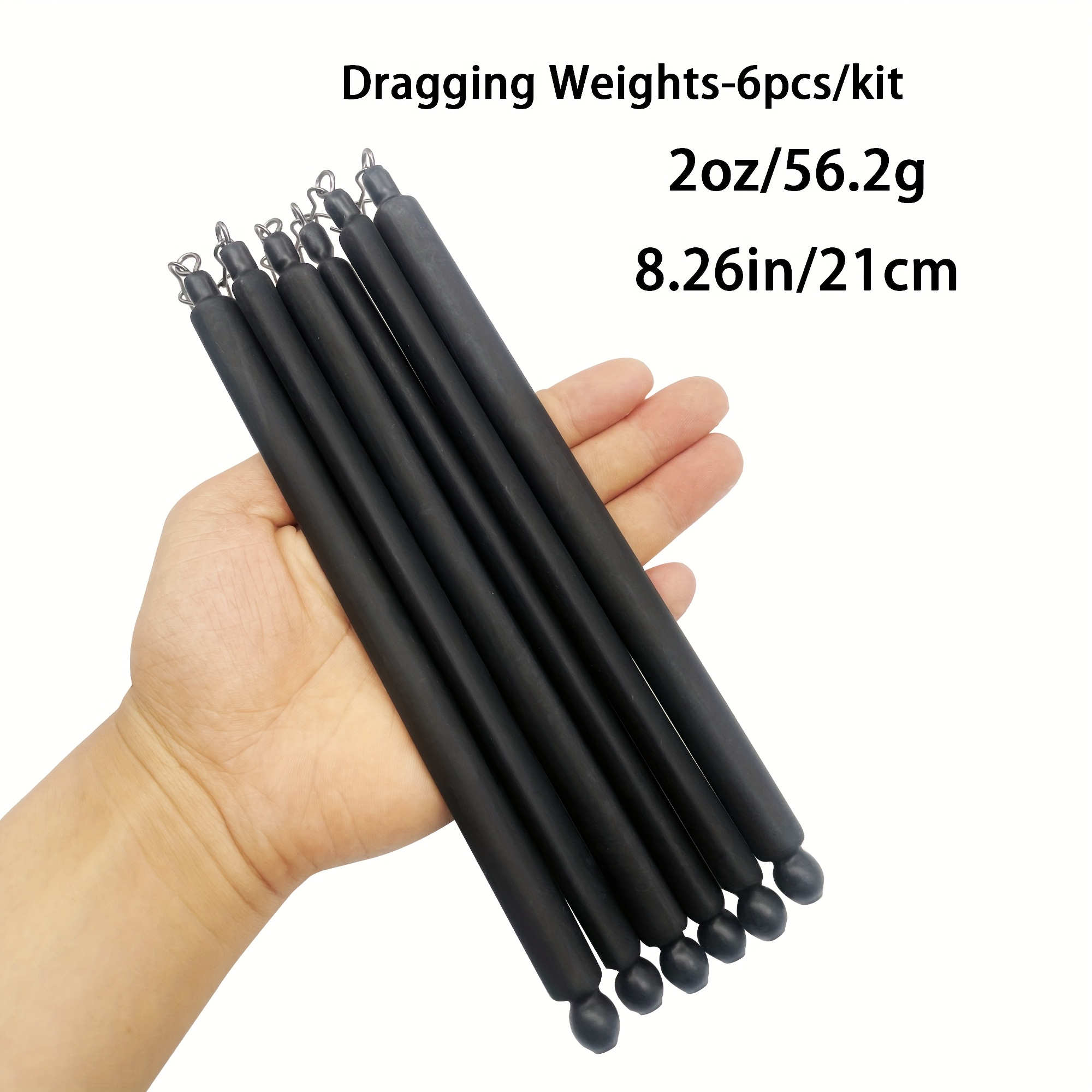 6pcs Snagless Dragging Weights for Catfish 2oz 3oz 4oz Black Fishing  Sinkers with Secure Swivel Snap, Heavy-Duty Catfishing Tackle for