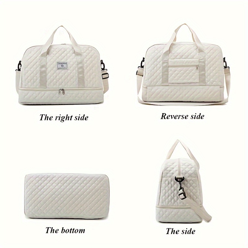 lightweight versatile travel duffel bag white fabric - Temu
