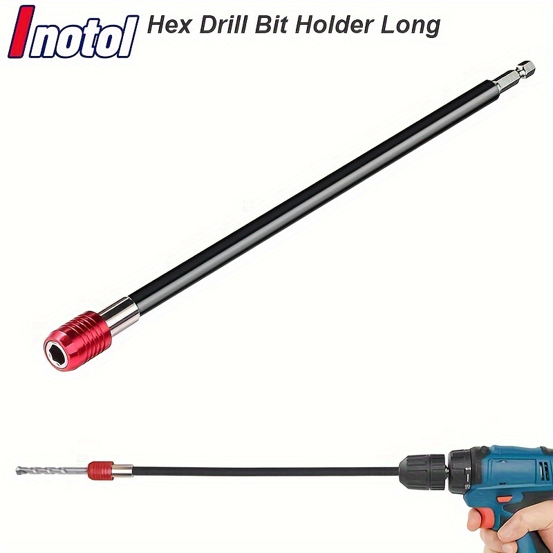 TEMU Extra-long Magnetic Hex Drill Bit Holder - Quick Release, 1/4