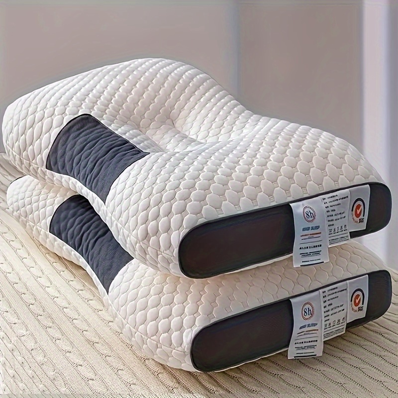 

1pc Knitted Cotton Neck Pillow, Thin Pillow, Sleep Massage Pillow Core, Moisture Absorption, Breathability, Household Bedding Suitable For Various Sleeping Positions