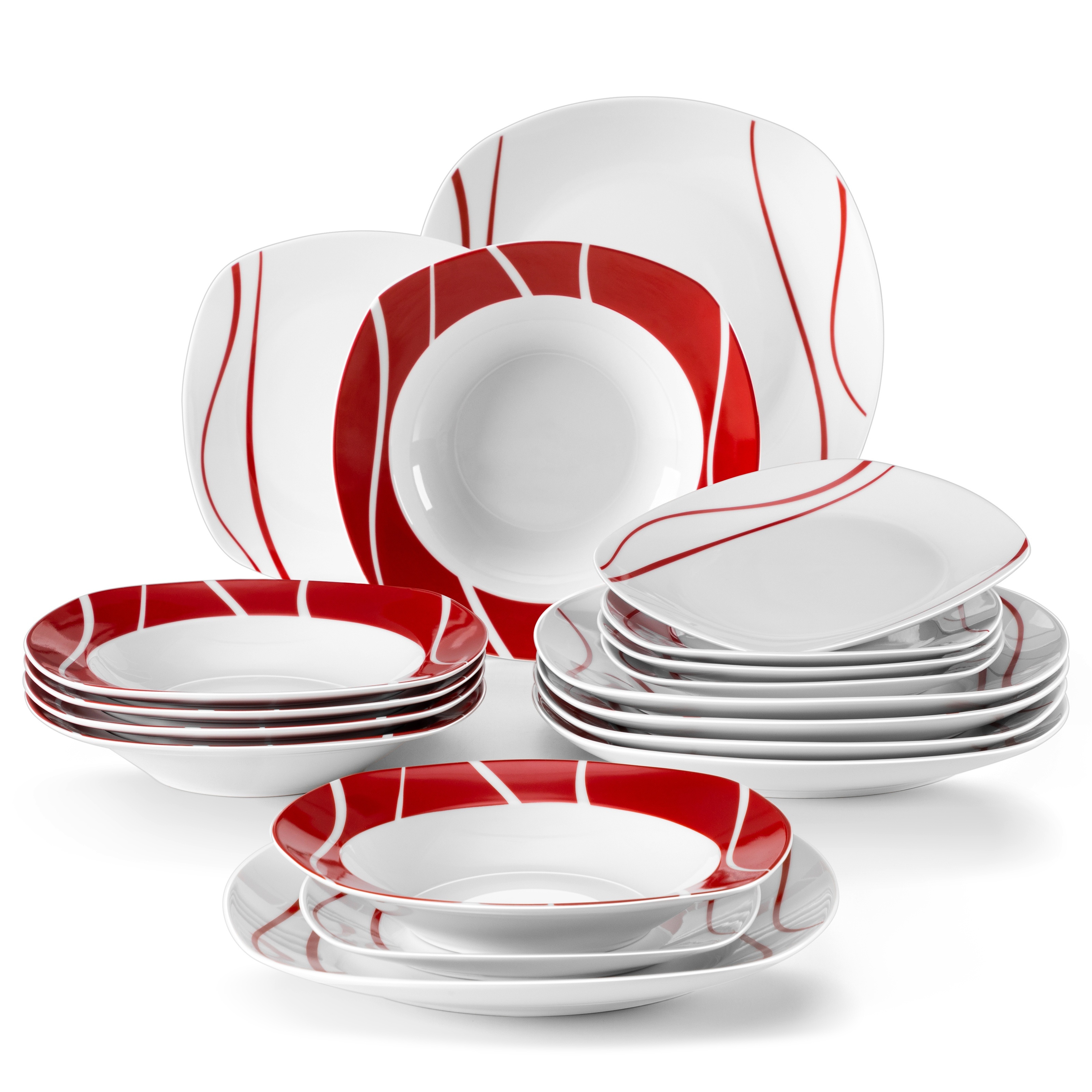 18pcs Dinner Set Porcelain Plate Set Dining Set Service For 6