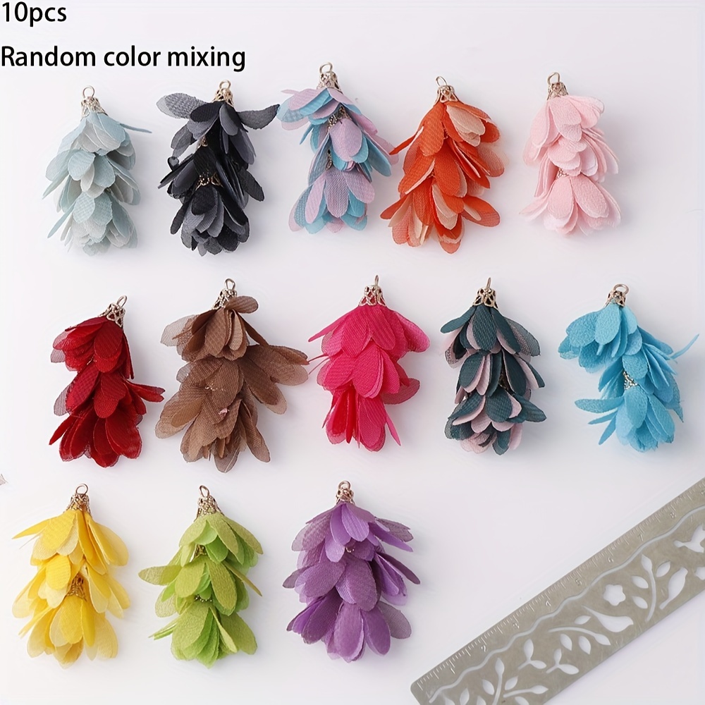 10pcs Mixed Color Triple Tassel Jewelry Pendant