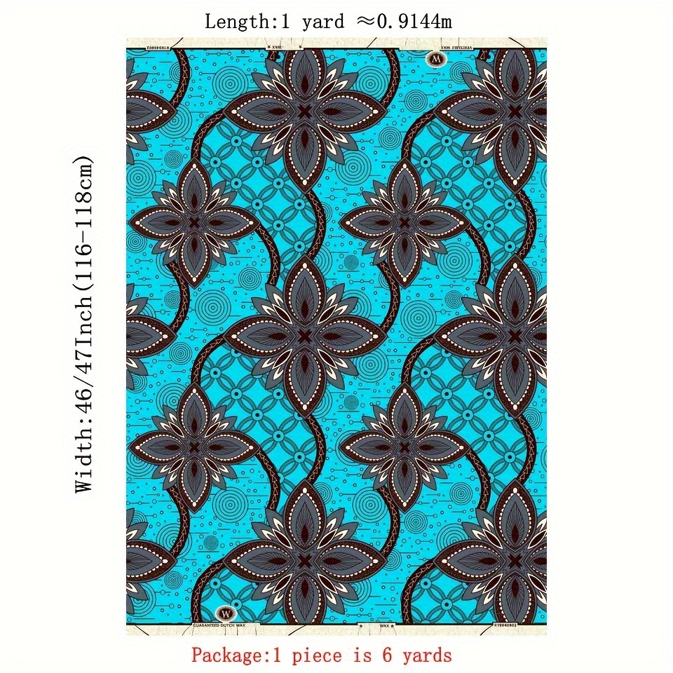 tissu coton africain imprimé 100% coton motif floral Temu France