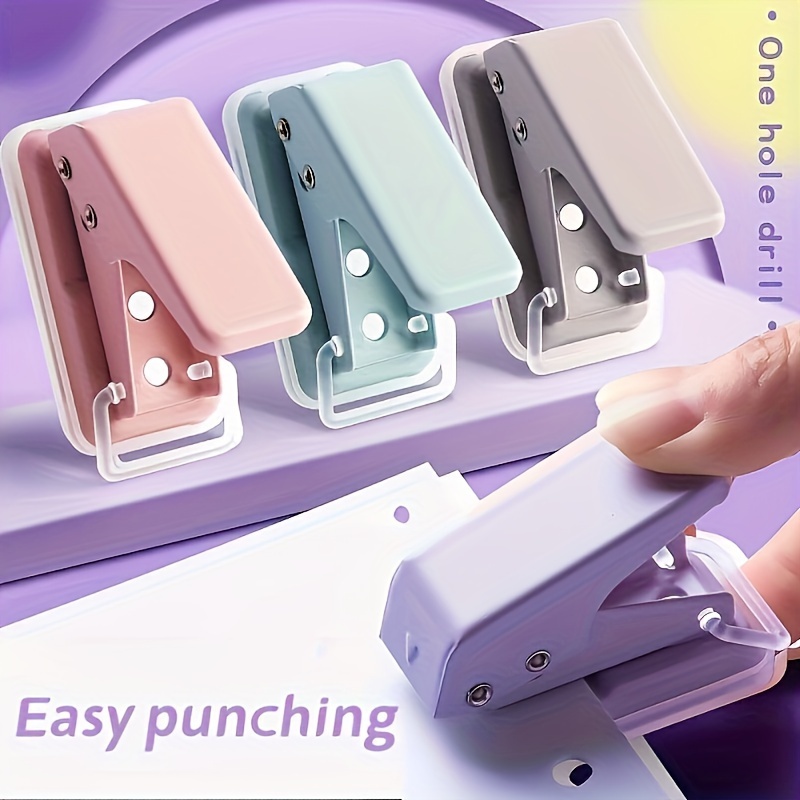 

Pack Of 1 Mini Morandi Color Single Hole Puncher, Metal Manual Paper Punch Tool, 6mm Hole, For Diy Card Making, A4 Size, With 10 Sheets At